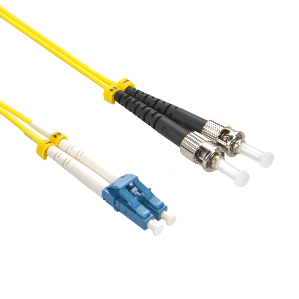 LC/UPC-ST/UPC Singlemode Duplex OFNR 2.0mm Fiber Optic Patch Cable LC/UPC-ST/UPC Singlemode Duplex OFNR 2.0mm Fiber Optic Patch Cable